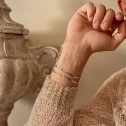 Silver Flat Cuban Chain Bracelet 17 Silver Flat Cuban Chain Bracelet -Serge DeNimes Jewelry Shop Cuban Bracelets