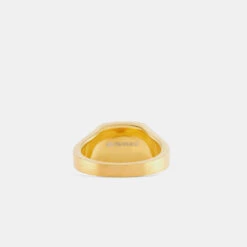 Gold Brushed Cushion Ring -Serge DeNimes Jewelry Shop Gold Brushed Cushion Ring Product Shot 4 Grey