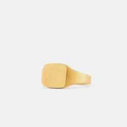 Gold Brushed Cushion Ring -Serge DeNimes Jewelry Shop Gold Brushed Cushion Ring Product Shot Grey