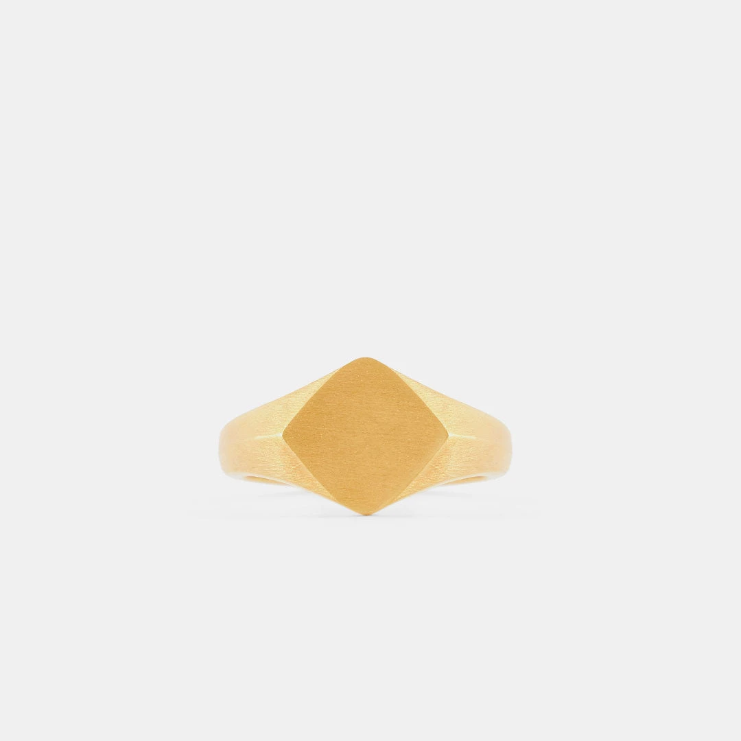 Gold Brushed Rhombus Ring 5 Gold Brushed Rhombus Ring - Image 3