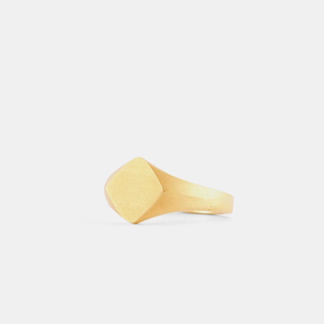 Gold Brushed Rhombus Ring 8 Gold Brushed Rhombus Ring - Image 6