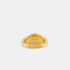 Gold Brushed Round Ring -Serge DeNimes Jewelry Shop Gold Brushed Round Ring Product Shot 4 Grey