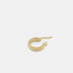 Gold Cable Hoop Earring 14 Gold Cable Hoop Earring -Serge DeNimes Jewelry Shop Gold Cable Hoop Earring Grey 2