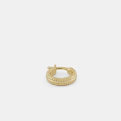 Gold Cable Hoop Earring 15 Gold Cable Hoop Earring -Serge DeNimes Jewelry Shop Gold Cable Hoop Earring Grey 3