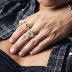 Gold Cuban Link Ring 17 Gold Cuban Link Ring -Serge DeNimes Jewelry Shop Gold Cuban Link Ring