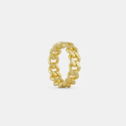 Gold Cuban Link Ring 14 Gold Cuban Link Ring -Serge DeNimes Jewelry Shop Gold Cuban Link Ring White 2