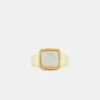 Gold Cushion Mother Of Pearl Ring