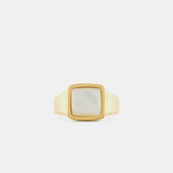 Gold Cushion Mother Of Pearl Ring -Serge DeNimes Jewelry Shop Gold Cushion Mother of Pearl Ring Product Shot 2 Grey ad81b4d4 0f51 4f17 951b a2cb85409905