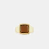 Gold Cushion Tigers Eye Ring 2 Gold Cushion Tigers Eye Ring -Serge DeNimes Jewelry Shop Gold Cushion Tigers Eye Ring Product Shot 2 Grey
