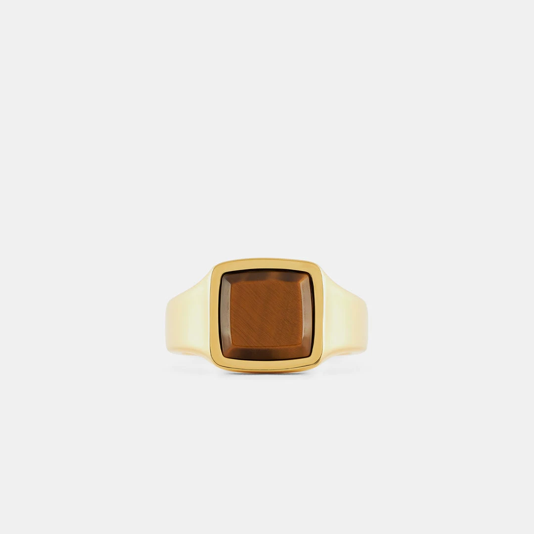 Gold Cushion Tigers Eye Ring 3 Gold Cushion Tigers Eye Ring