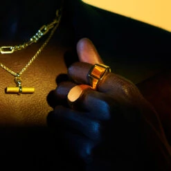 Gold Brushed Round Ring -Serge DeNimes Jewelry Shop Gold Cushion Tigers Eye Ring Gold Brushed Round Ring