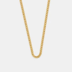 Gold 3.5mm Curb Chain -Serge DeNimes Jewelry Shop Gold Diamond Cut Chain Product Shot Grey 1