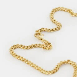 Gold 3.5mm Curb Chain -Serge DeNimes Jewelry Shop Gold Diamond Cut Chain Product Shot Grey 4