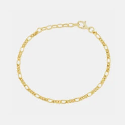 Gold Figaro Bracelet -Serge DeNimes Jewelry Shop Gold Figaro Bracelet Product Shot 2 Grey