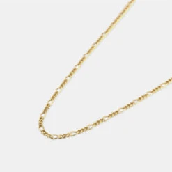 Gold Figaro Necklace 17 Gold Figaro Necklace -Serge DeNimes Jewelry Shop Gold Figaro Necklace Product Shot 3 Grey
