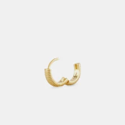 Gold Lasso Hoop Earring 15 Gold Lasso Hoop Earring -Serge DeNimes Jewelry Shop Gold Lasso Earring Grey 3