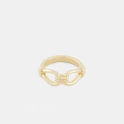 Gold Lasso Ring -Serge DeNimes Jewelry Shop Gold Lasso Ring Product Shot Tilt Grey