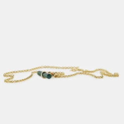 Gold Malachite T-Bar Necklace -Serge DeNimes Jewelry Shop Gold Malachite T Bar Necklace Product Shot 3 Grey