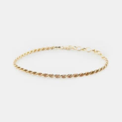 Gold Rope Bracelet 14 Gold Rope Bracelet -Serge DeNimes Jewelry Shop Gold Rope Bracelet Grey 1
