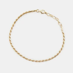 Gold Rope Bracelet 15 Gold Rope Bracelet -Serge DeNimes Jewelry Shop Gold Rope Bracelet Grey 2