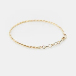 Gold Rope Bracelet 16 Gold Rope Bracelet -Serge DeNimes Jewelry Shop Gold Rope Bracelet Grey 3