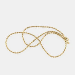 Gold Rope Neckace 17 Gold Rope Neckace -Serge DeNimes Jewelry Shop Gold Rope Necklace Product Shot 3 Grey