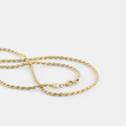 Gold Rope Neckace 16 Gold Rope Neckace -Serge DeNimes Jewelry Shop Gold Rope Necklace Product Shot 4 Grey