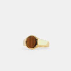 Gold Round Tigers Eye Ring -Serge DeNimes Jewelry Shop Gold Round Tigers Eye Ring Product Shot Grey 0419ca54 9cac 46e1 9bcb 8956333b0bfb