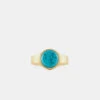 Gold Round Turquoise Ring 2 Gold Round Turquoise Ring -Serge DeNimes Jewelry Shop Gold Round Turquoise Ring Product Shot 2 Grey