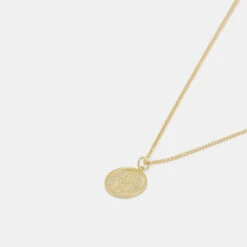 Gold St Christopher Necklace -Serge DeNimes Jewelry Shop Gold St Christopher Necklace Grey 2