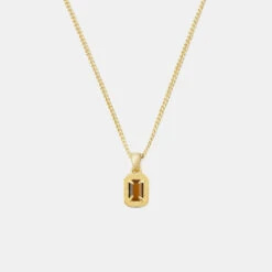 Gold Tigers Eye Blush Necklace -Serge DeNimes Jewelry Shop Gold Tigers Eye Blush Necklace Grey 1