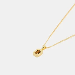 Gold Tigers Eye Blush Necklace -Serge DeNimes Jewelry Shop Gold Tigers Eye Blush Necklace Grey 2