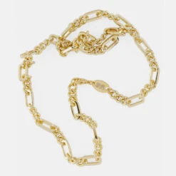 Gold Track Chain Necklace -Serge DeNimes Jewelry Shop Gold Track Chain Product Shot 4 Grey