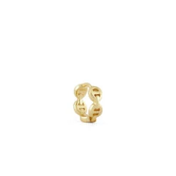 Gold Wanted Hoop Earring 11 Gold Wanted Hoop Earring -Serge DeNimes Jewelry Shop Gold Wanted Earring White 2