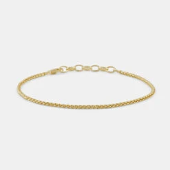 Gold Wheat Chain Bracelet 11 Gold Wheat Chain Bracelet -Serge DeNimes Jewelry Shop Gold Wheat Bracelet Grey 1