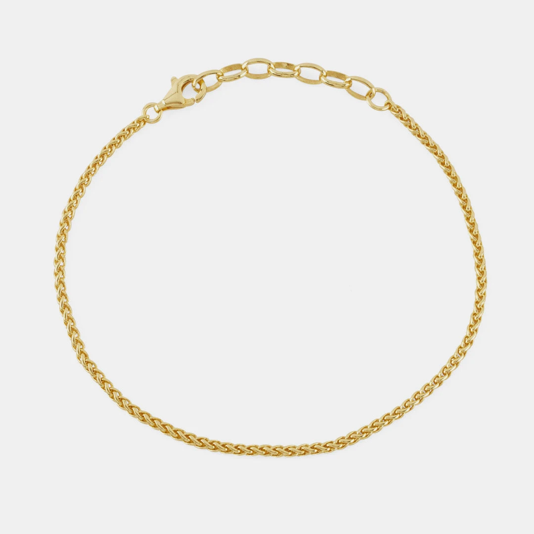 Gold Wheat Chain Bracelet 6 Gold Wheat Chain Bracelet - Image 4