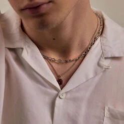 Silver Red Blush Necklace - Limited Edition 19 Silver Red Blush Necklace - Limited Edition -Serge DeNimes Jewelry Shop Red Blush Necklace