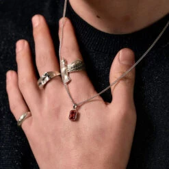 Silver Red Blush Necklace - Limited Edition 18 Silver Red Blush Necklace - Limited Edition -Serge DeNimes Jewelry Shop Red Blush Necklace2