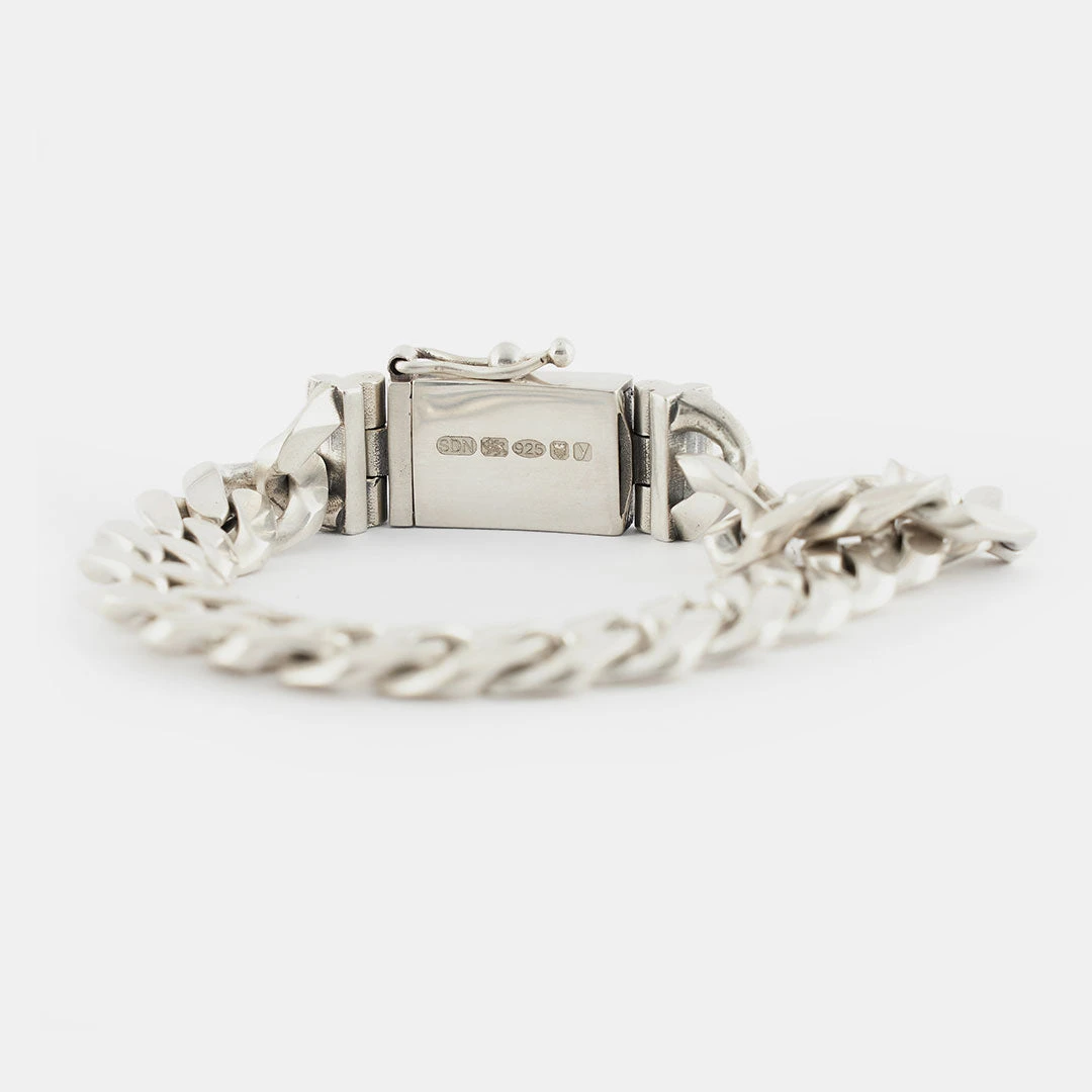 Silver 12mm Curb Bracelet 4 Silver 12mm Curb Bracelet - Image 2