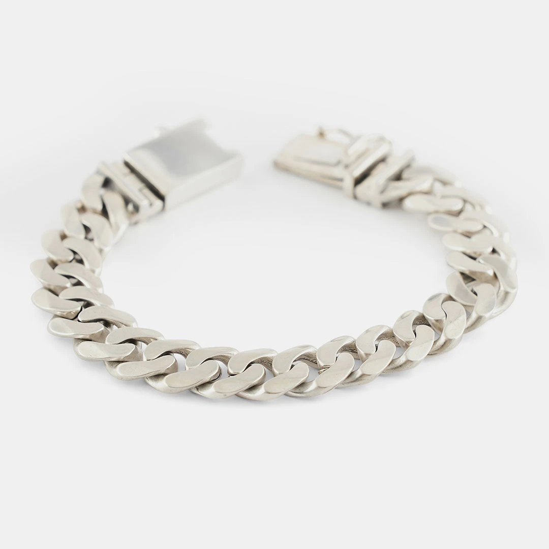 Silver 12mm Curb Bracelet 8 Silver 12mm Curb Bracelet - Image 6