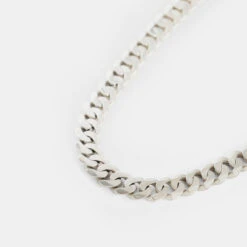 Silver 12mm Curb Chain -Serge DeNimes Jewelry Shop Silver 12mm Curb Chain Product Shot Grey