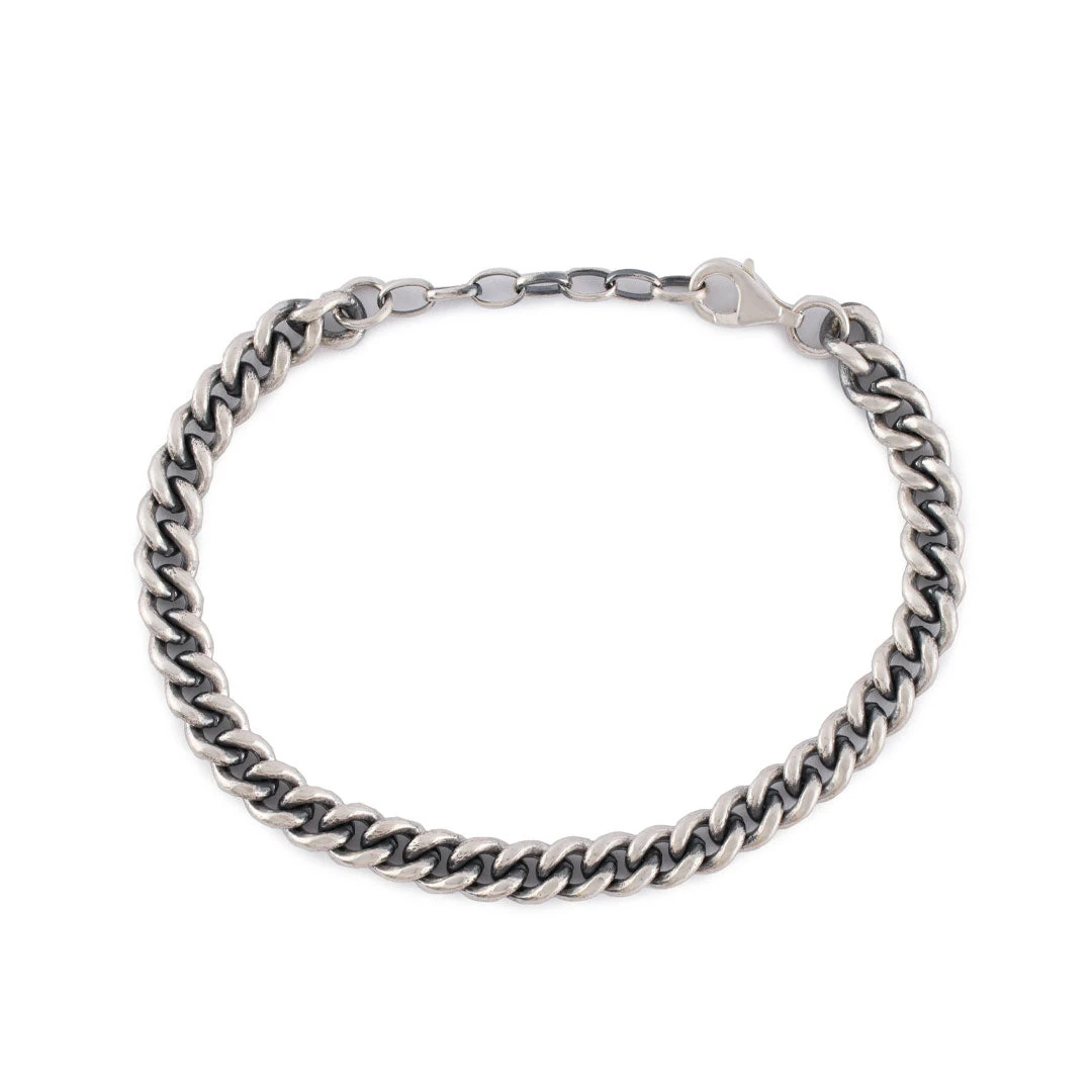 Silver 6mm Curb Bracelet 3 Silver 6mm Curb Bracelet - Image 2