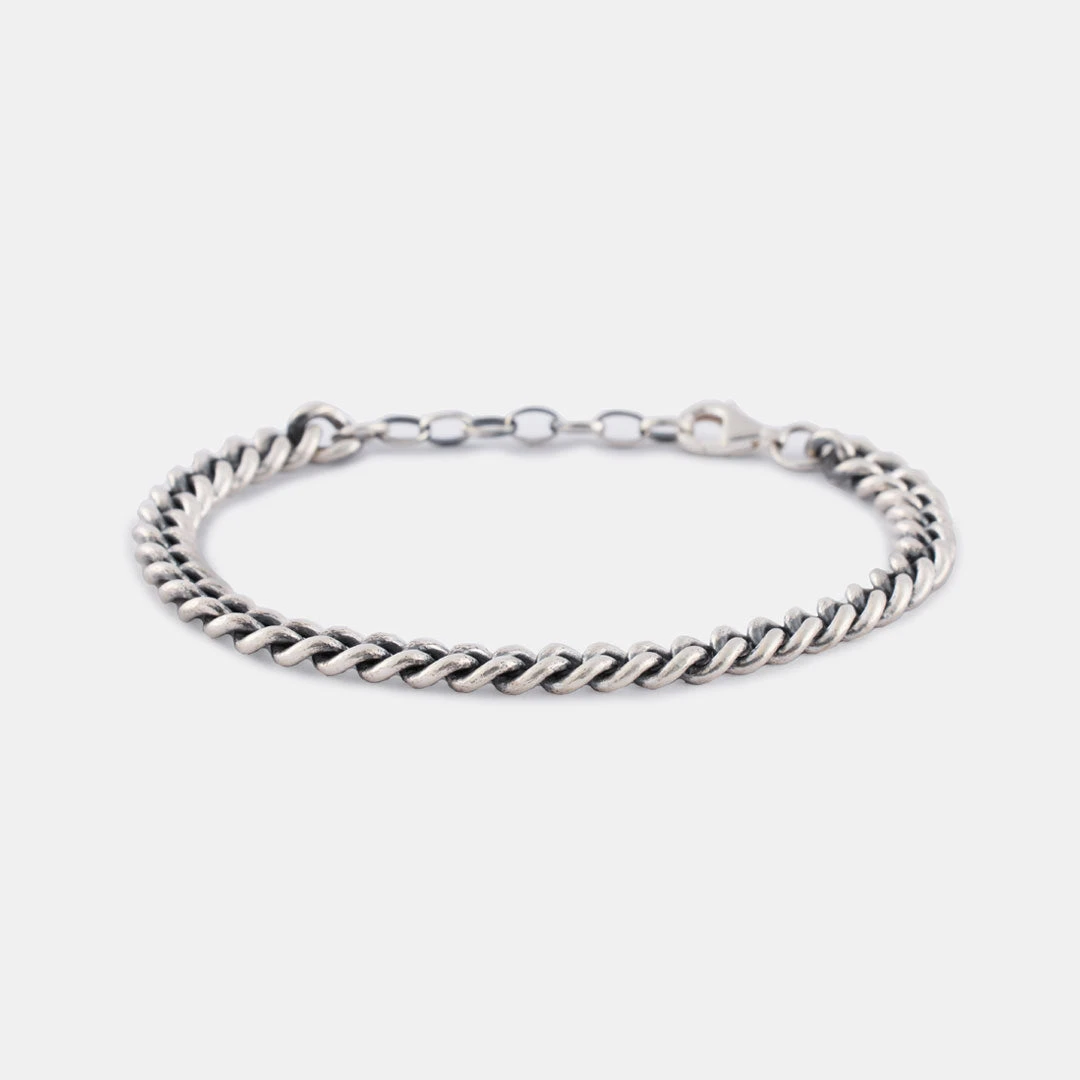 Silver 6mm Curb Bracelet 4 Silver 6mm Curb Bracelet - Image 3