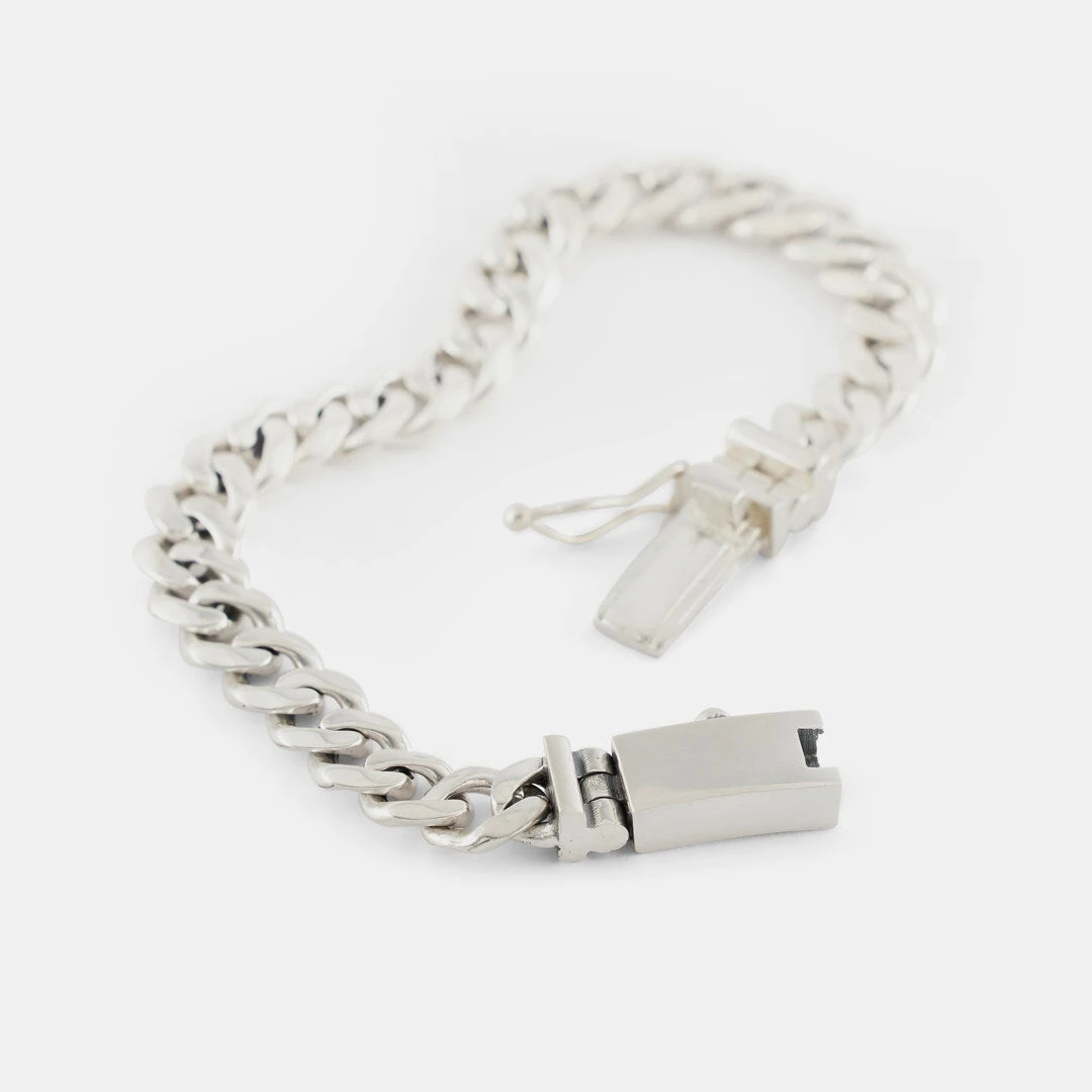 Silver 8mm Curb Bracelet 9 Silver 8mm Curb Bracelet - Image 7