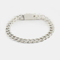 Silver 8mm Curb Bracelet 15 Silver 8mm Curb Bracelet -Serge DeNimes Jewelry Shop Silver 8mm Curb Bracelet grey 5