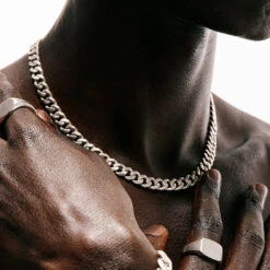 Silver 8mm Curb Chain -Serge DeNimes Jewelry Shop Silver 8mm Curb Chain