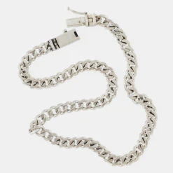 Silver 8mm Curb Chain -Serge DeNimes Jewelry Shop Silver 8mm Curb Chain Product Shot 4 Grey