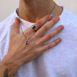 Silver Abyssal Necklace -Serge DeNimes Jewelry Shop Silver Abyssal Necklace Model Shot