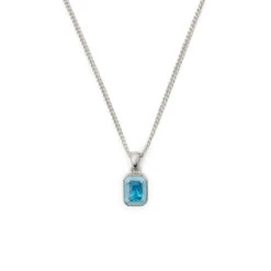 Silver Blue Blush Necklace