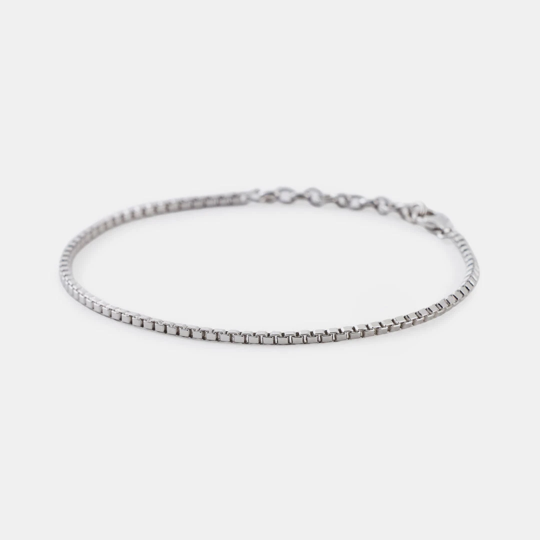 Silver Box Chain Bracelet 8 Silver Box Chain Bracelet - Image 6